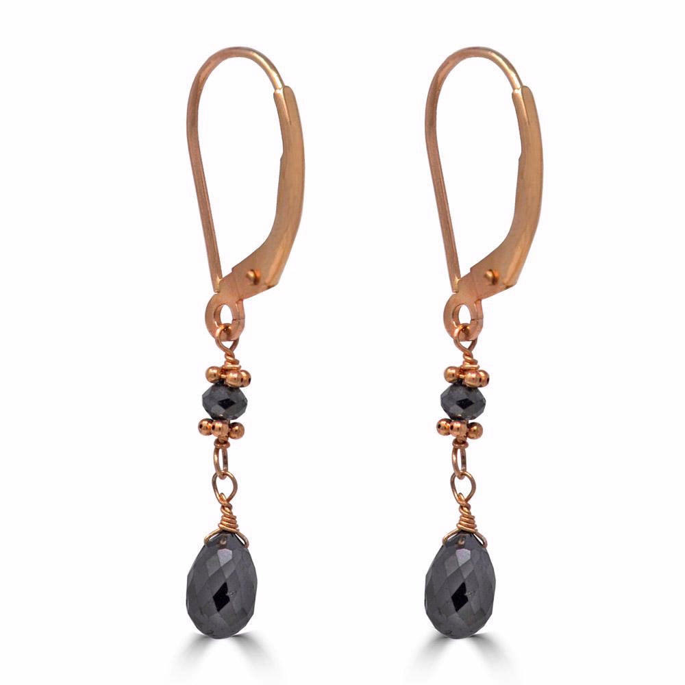 Black Diamond Drop Earrings