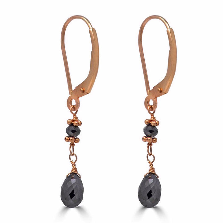 Black Diamond Drop Earrings