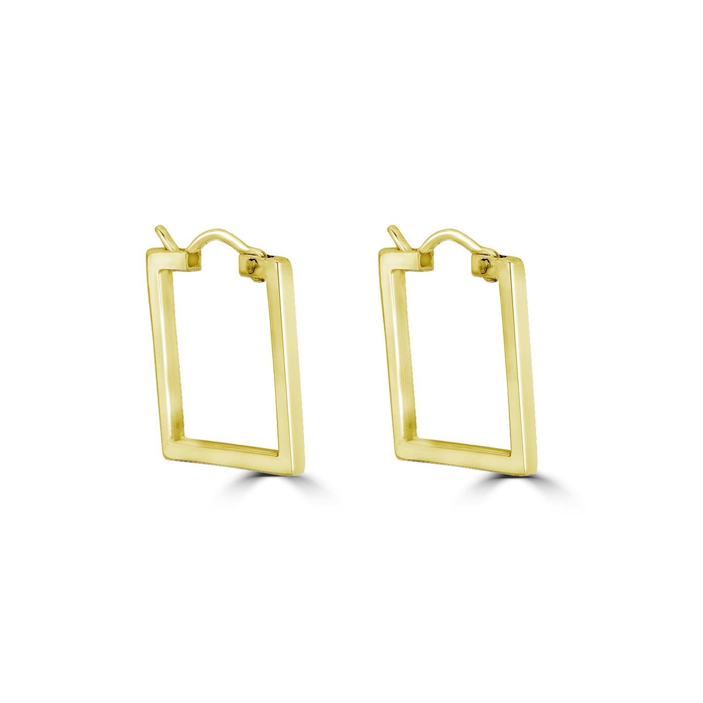 Gold Small Rectangle Hoop Earrings