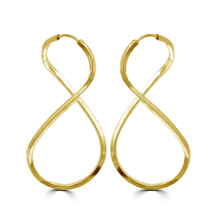 Large Twisted Earrings In Gold