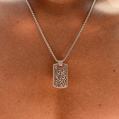 Men's 925 sterling silver rectangle tag necklace - Best men's jewelry by Versani SoHo