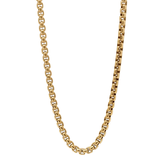 Men's best seller 14k gold 3.5mm large round box chain necklace - Bold luxury artisan chains by Versani SOHO NY
