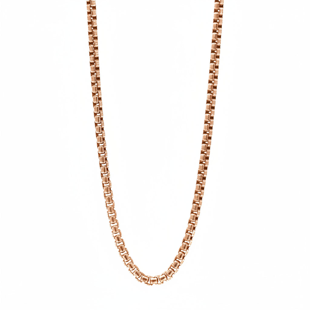Men's best seller 14k gold 2.5mm medium round box chain necklace - Top rated artisan chains by Versani SOHO