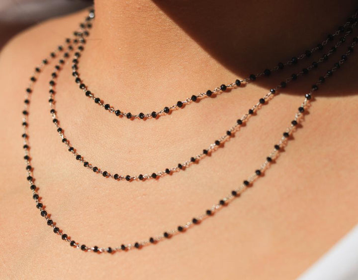 Black Diamond Beaded Necklace