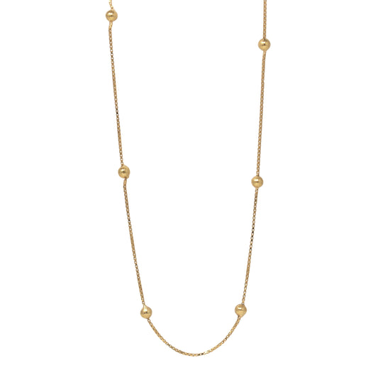 Bead Station Chain Necklace in Gold