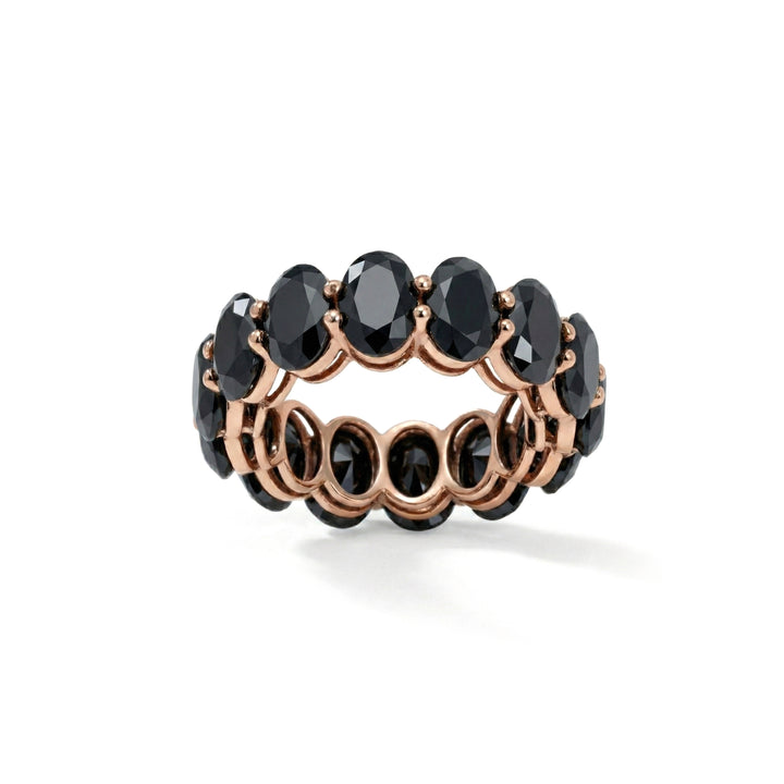 Oval Cut Black Diamond Eternity Band