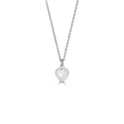 Mini Heart Pendant Necklace In Sterling Silver