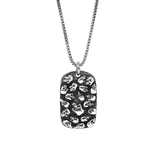 Mini Skulls Tag Pendant Necklace