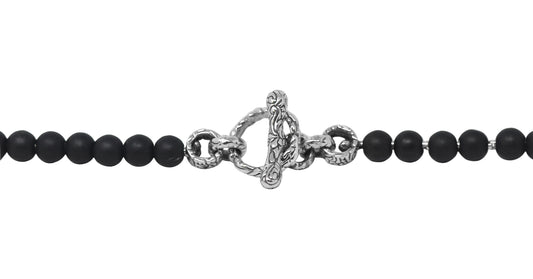 Black Diamond Dagger Beaded Necklace