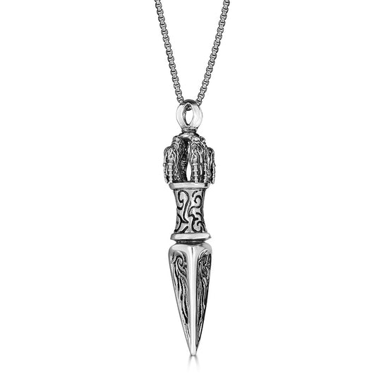 KeyDesign Dagger Pendant Necklace In Sterling Silver