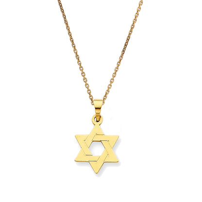 Small Gold Star of David Pendant Necklace