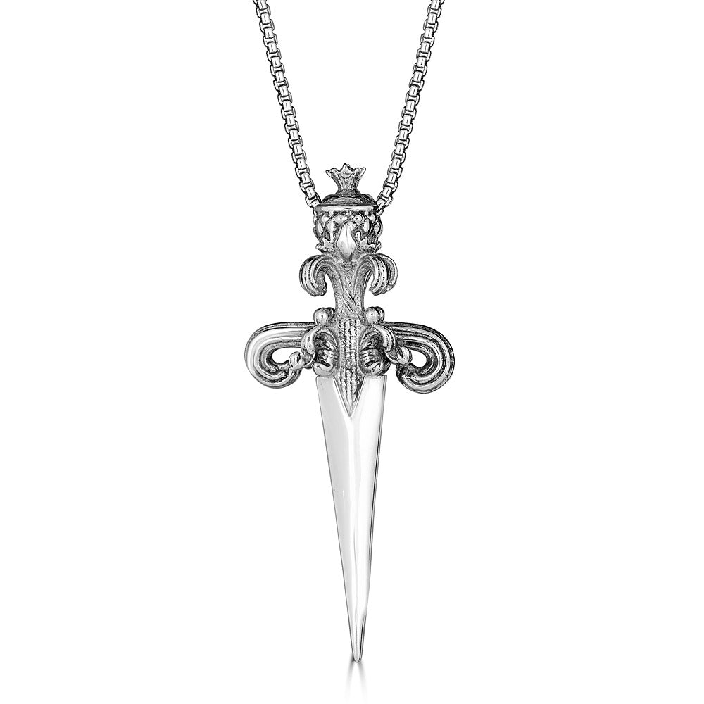 Sword Pendant Necklace In Sterling Silver
