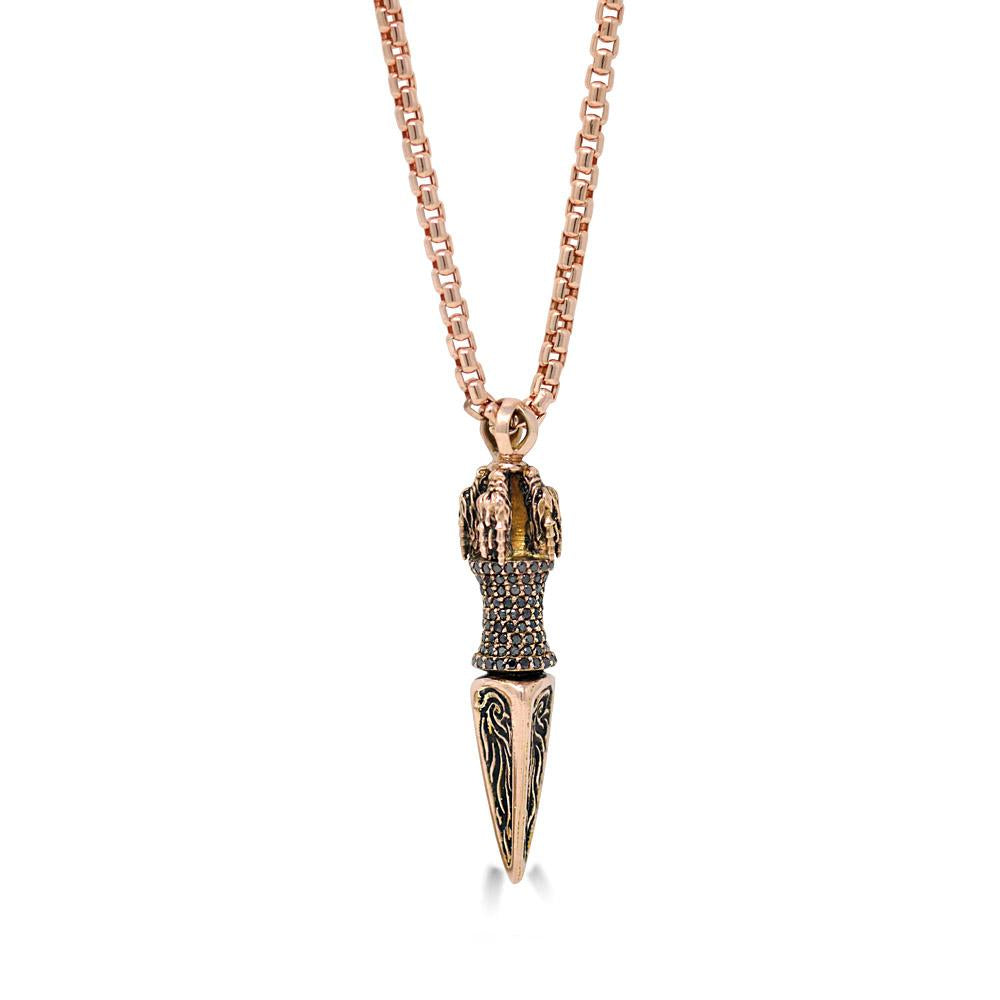 Black Diamond KeyDesign Dagger Pendant Necklace