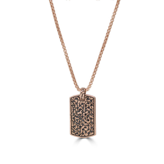 Diamond KeyDesign Tag Pendant Necklace In Rose Gold