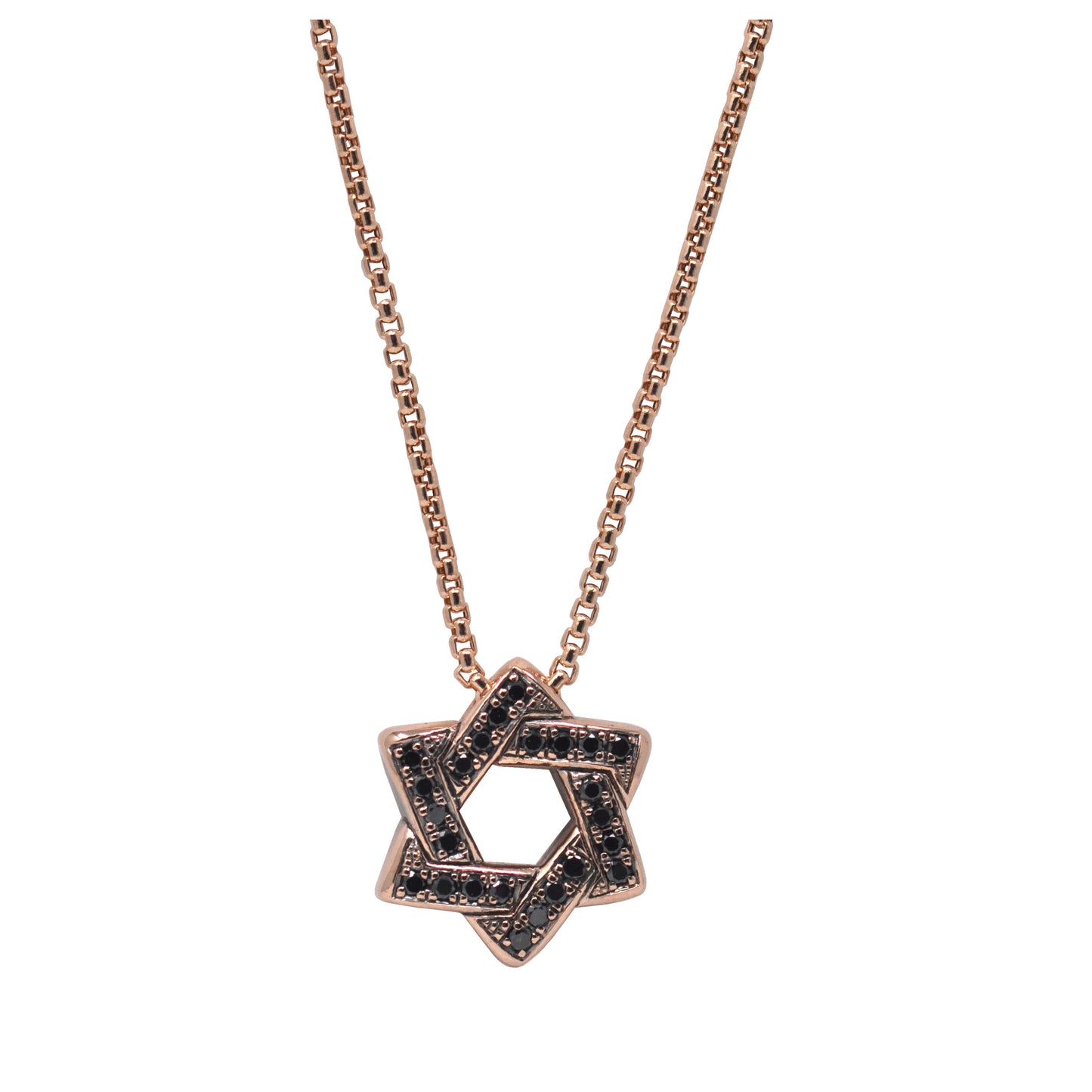 Unisex 14k gold Star of David pendant with hand-set black diamonds - Best Star of David jewelry by Versani SoHo