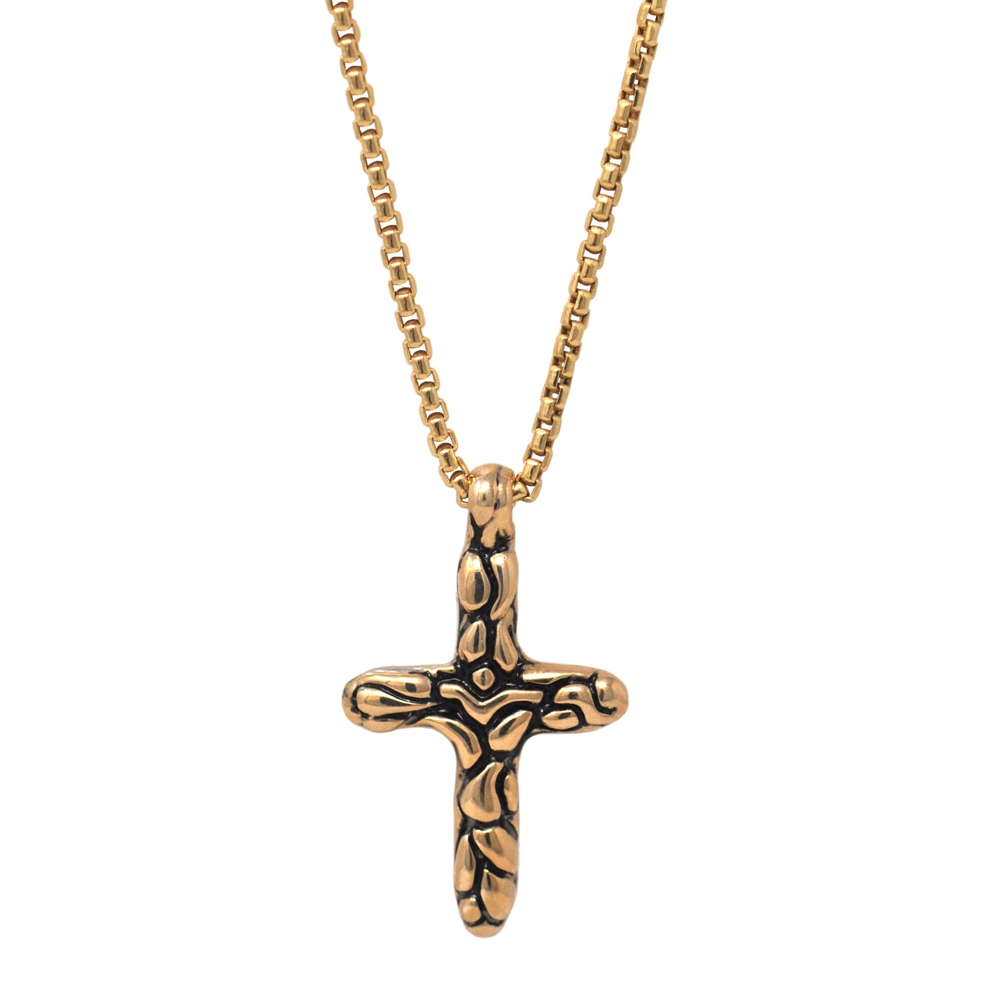 Gold KeyDesign Cross Pendant Necklace