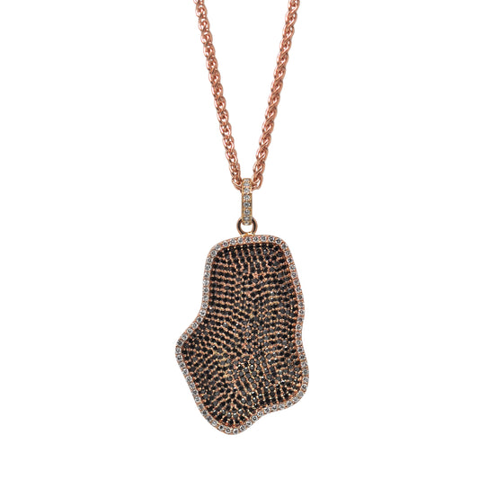 Diamond Organic Shape Pendant Necklace In Rose Gold