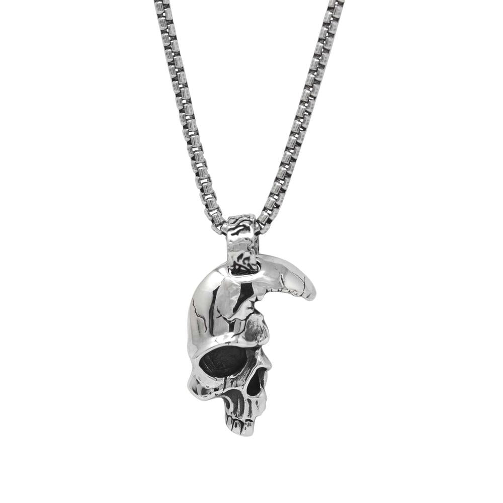 Half Skull Head Pendant Necklace