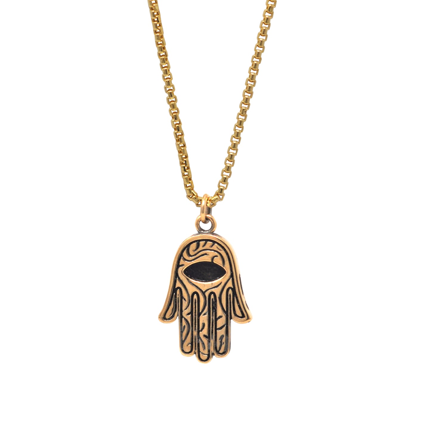 Gold KeyDesign Hamsa Pendant Necklace