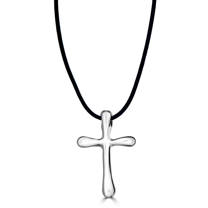 Round Edge Cross Pendant Necklace