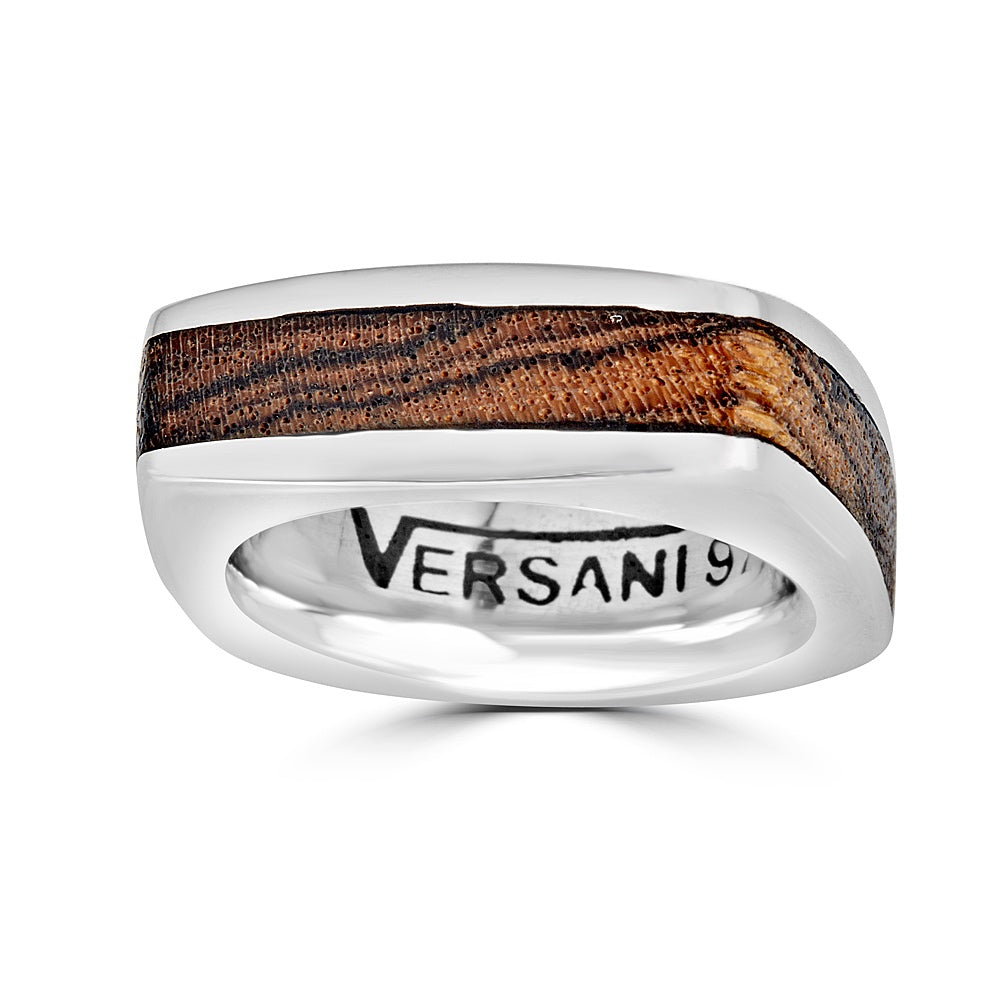 Thin Square Wood Inlay Ring
