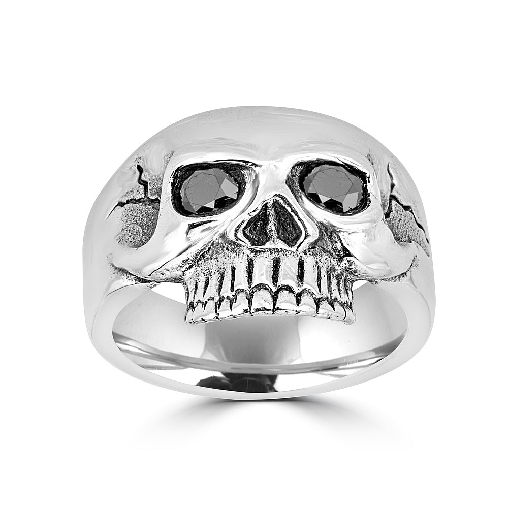 Flat Skull Lightning Ring