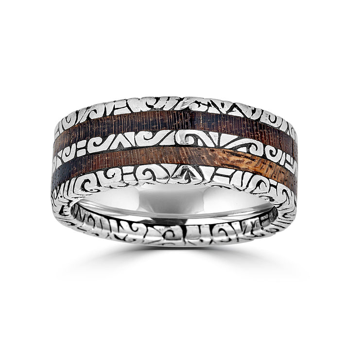 KeyDesign Two Row Wood Inlay Ring