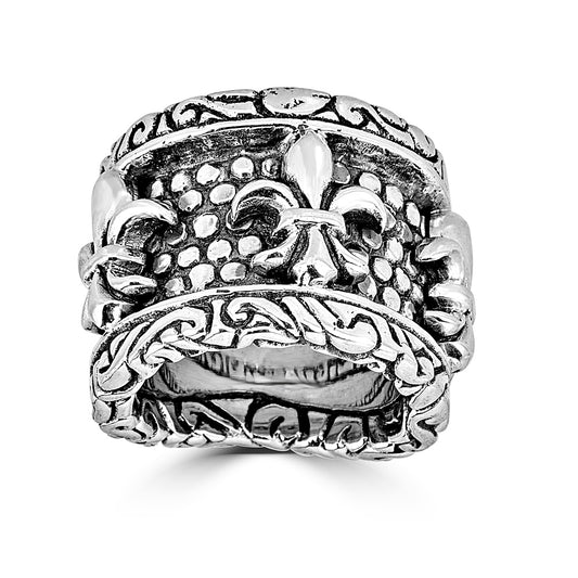Wide Fleur De Lis on KeyDesign Band