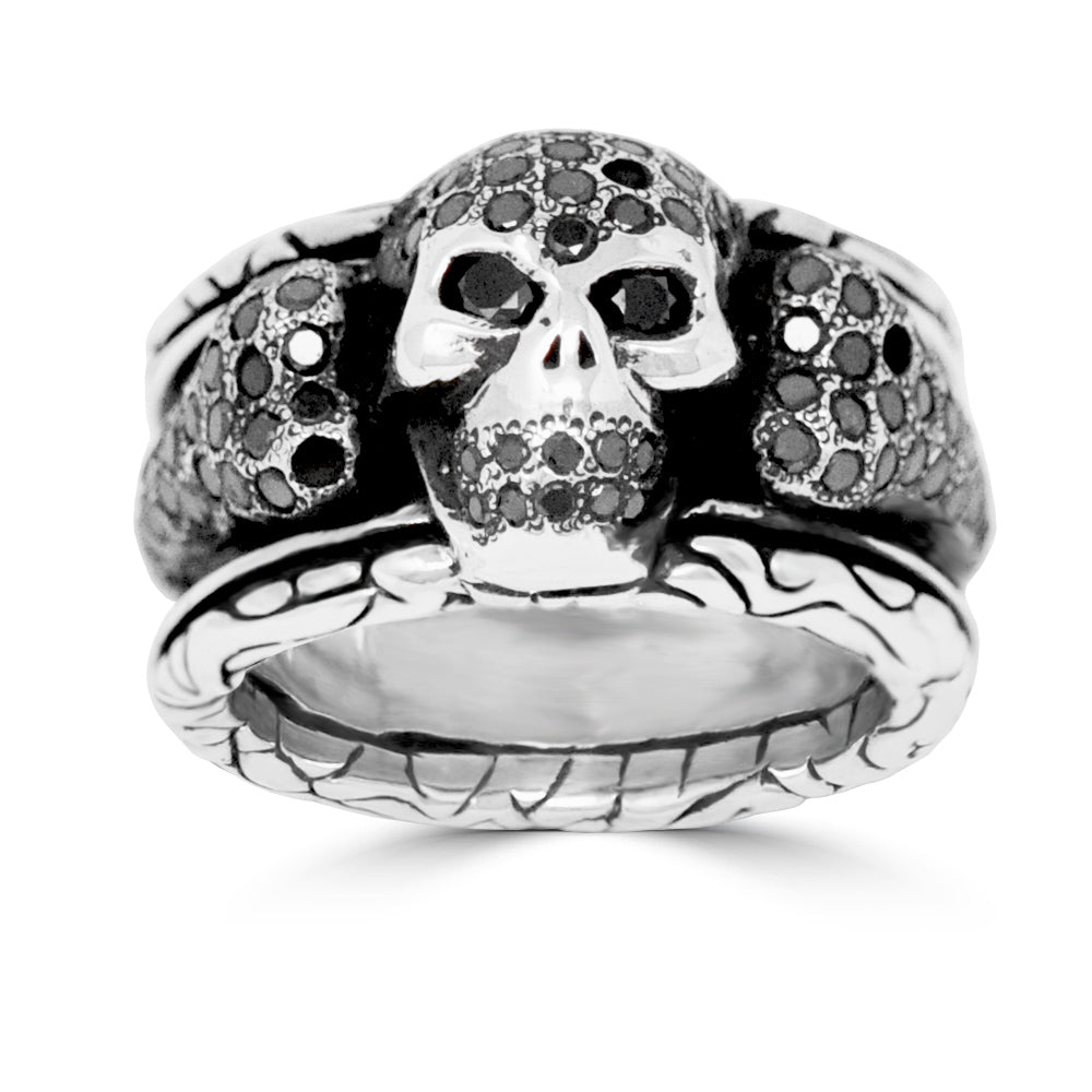 Black Diamond KeyDesign Skull Bone Ring