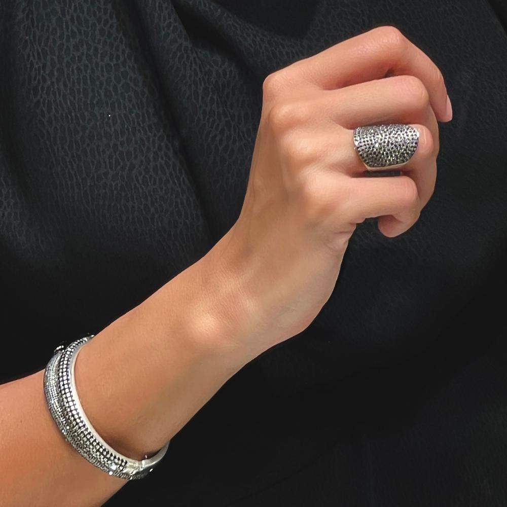 Black Diamond Pave Oval Ring