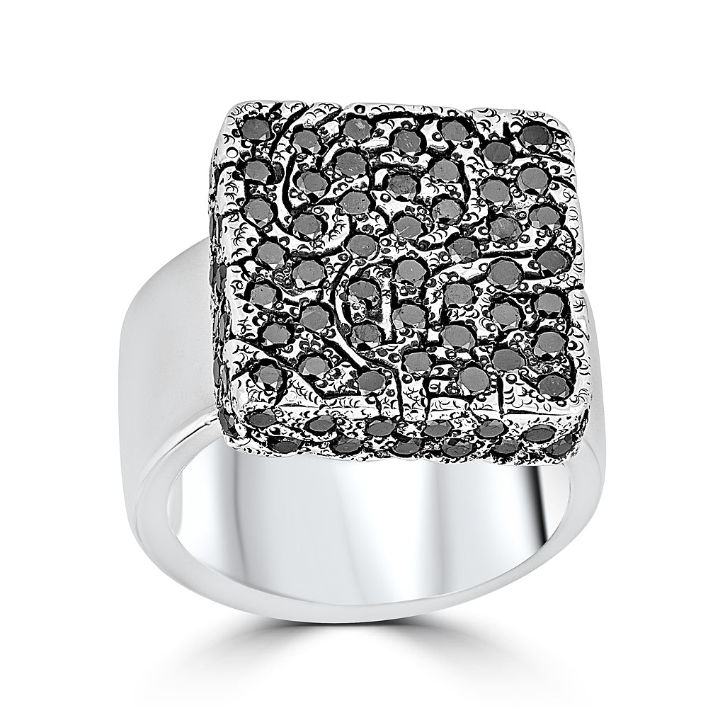 Black Diamond Square Top Ring