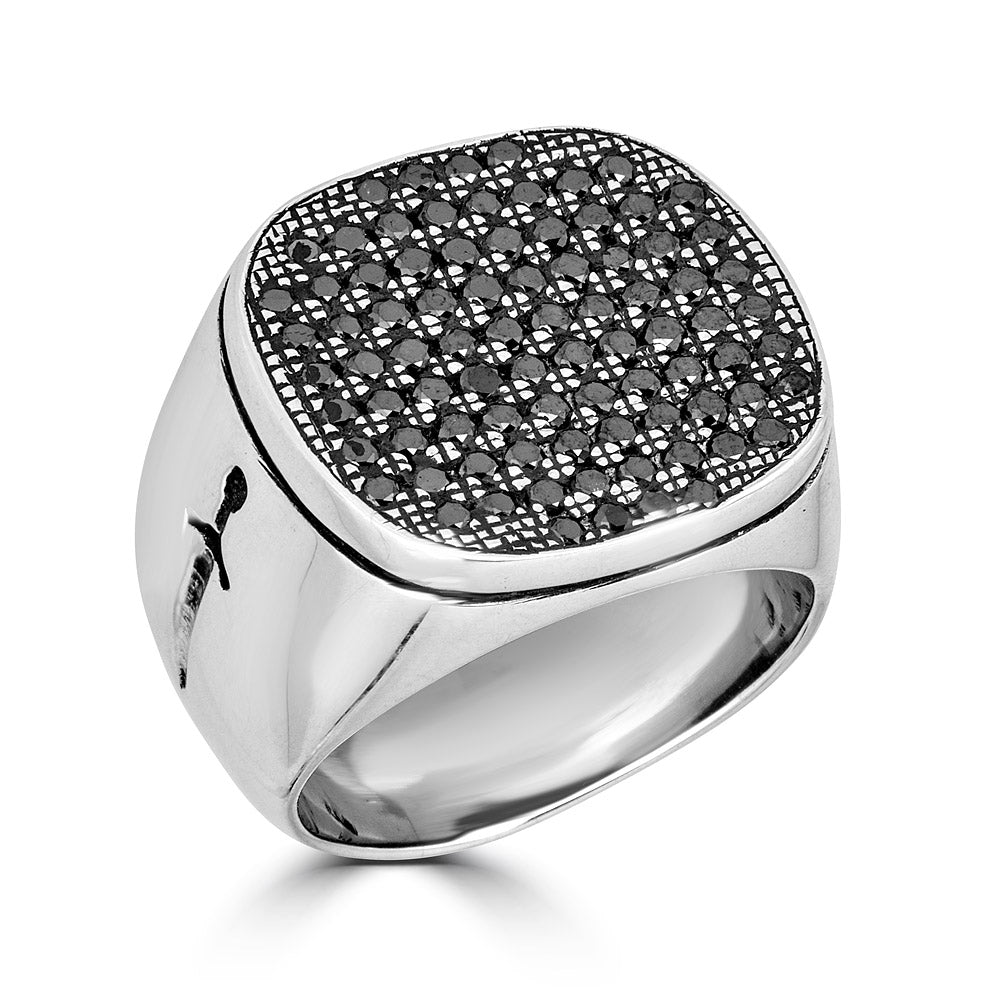 Black Diamond Square Top Sword Ring