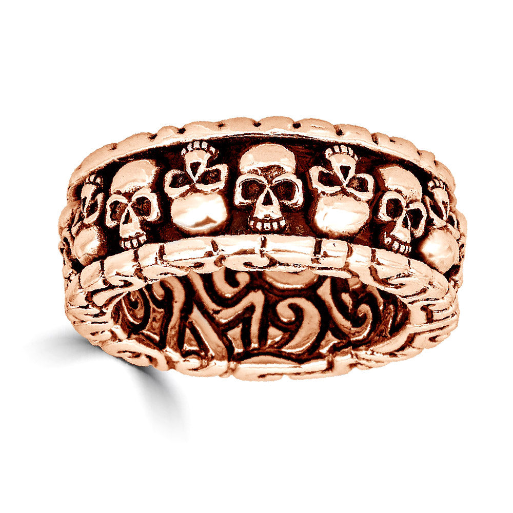 Mini Skulls KeyDesign Ring In Rose Gold