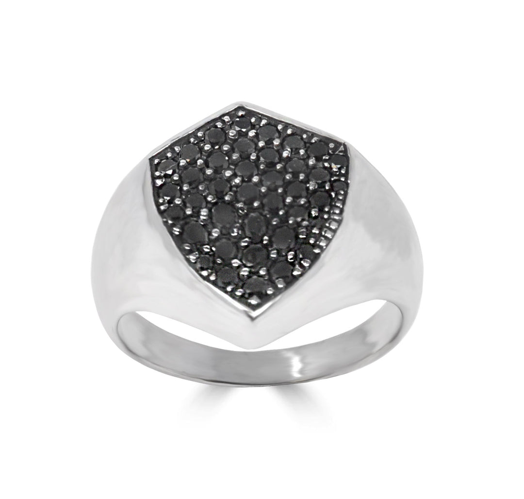 Black Diamond Shield Ring