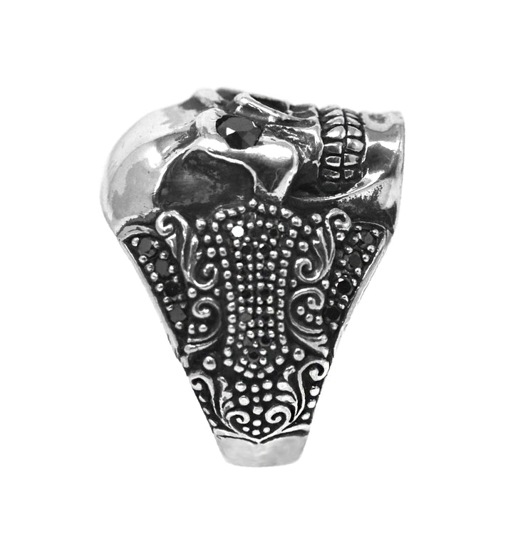 Black Diamond Skull Ring