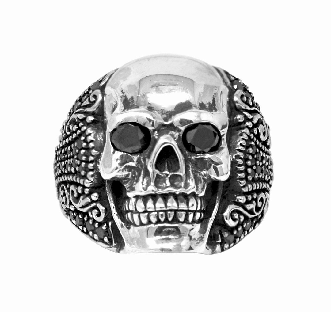 Black Diamond Skull Ring