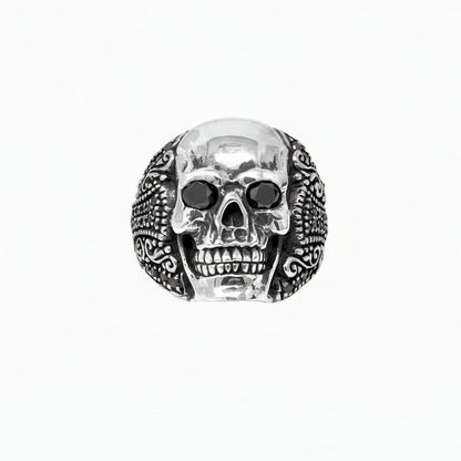 Black Diamond Skull Ring