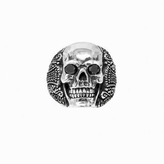 Black Diamond Skull Ring