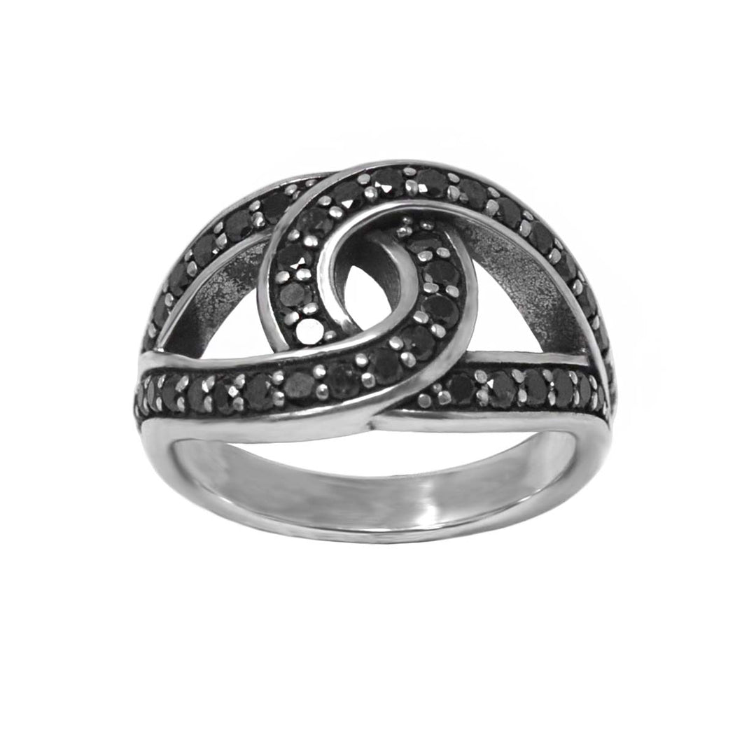 Black Diamond Knotted Ring