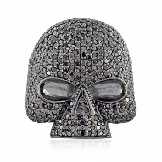 Black Diamond Skull Dome Ring