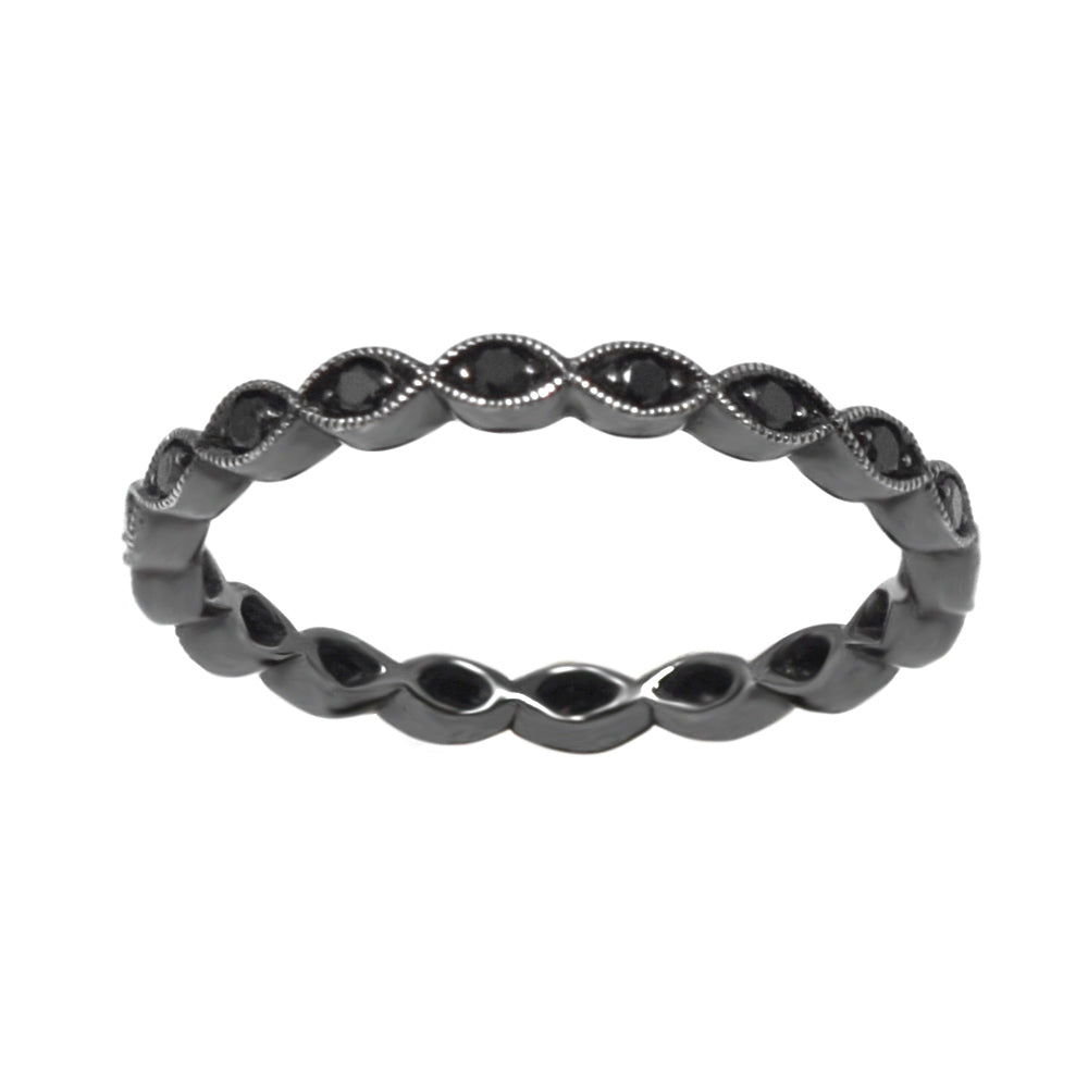 Black Diamond Twisted Infinity Band Ring