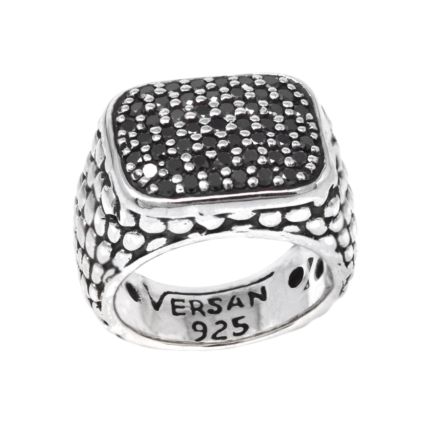 Gemstone Pavé Square Top Ring