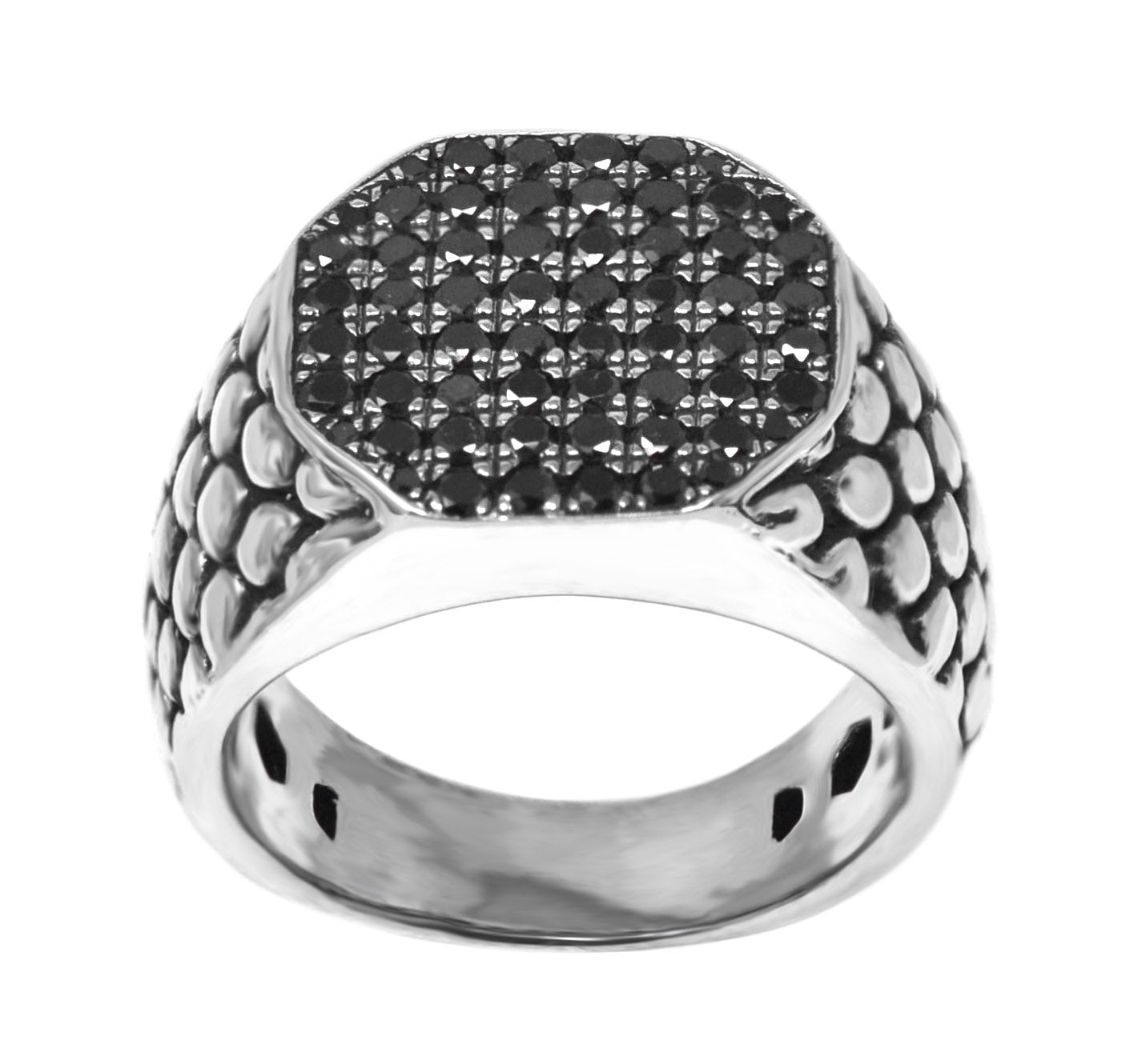 Black Diamond Pavé Hexagon Top Ring