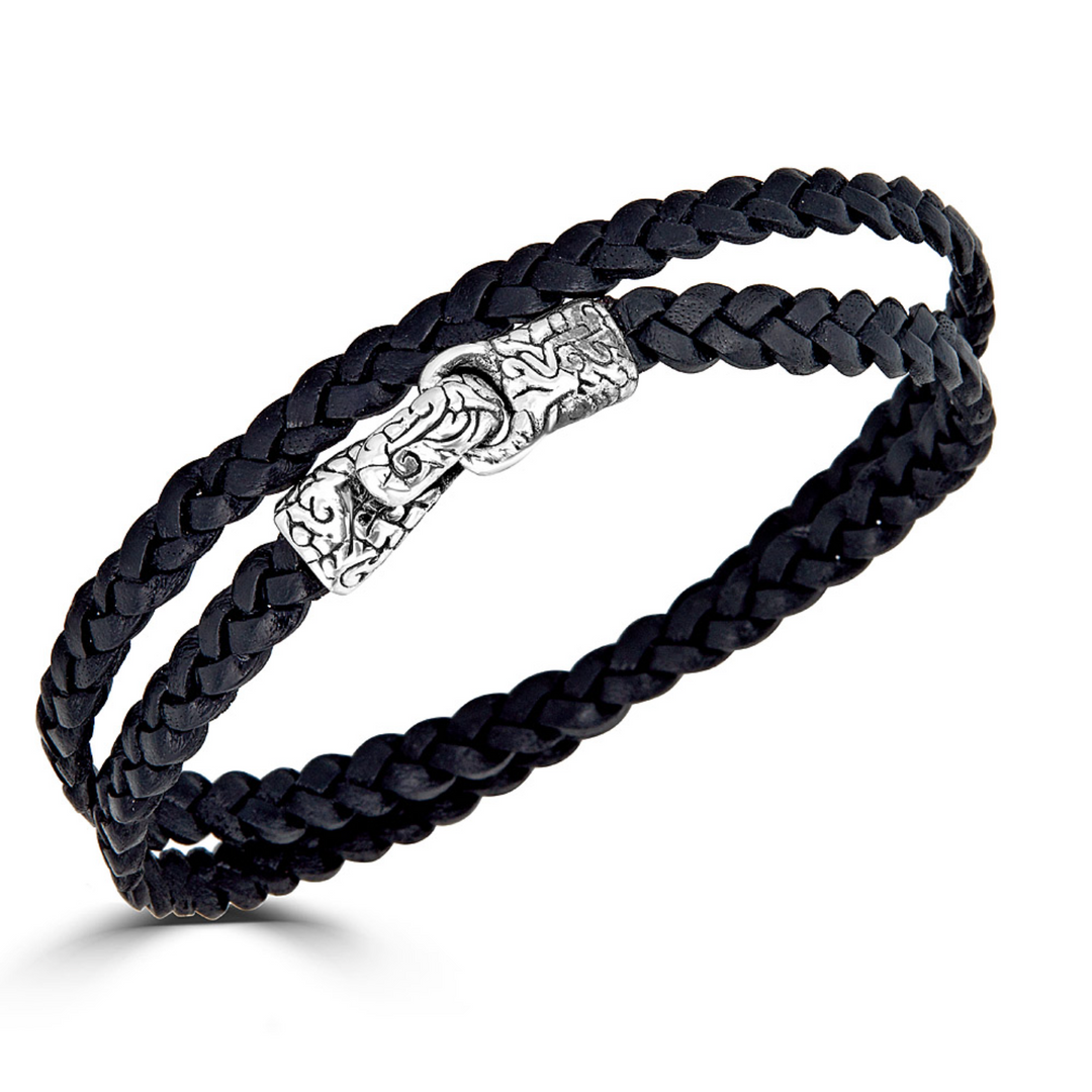 KeyDesign Braided Leather Bracelet