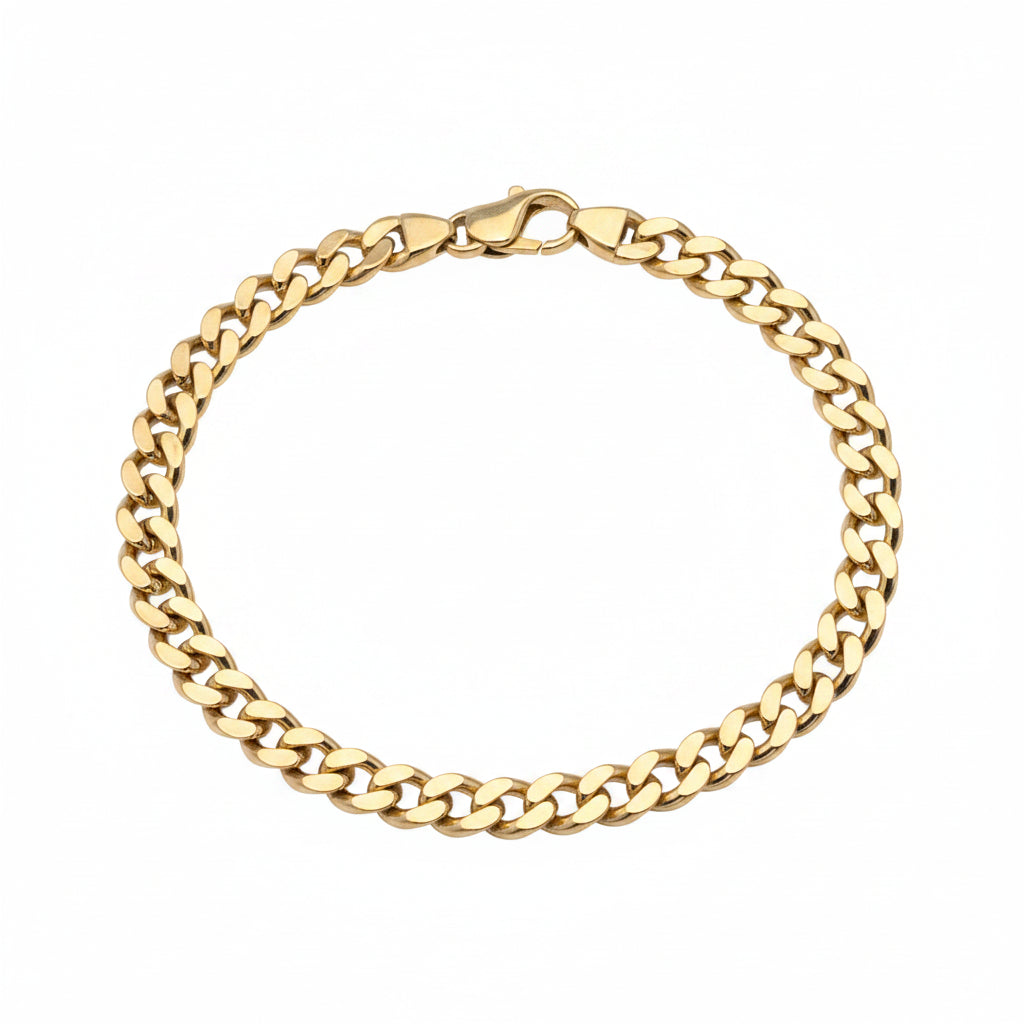 Small Curb Link Bracelet In Yellow Gold