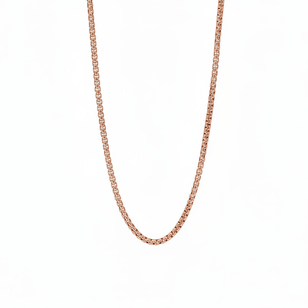 Unisex 1.8mm 14k gold small round box chain necklace best seller - Top rated artisan chains by Versani SOHO NY