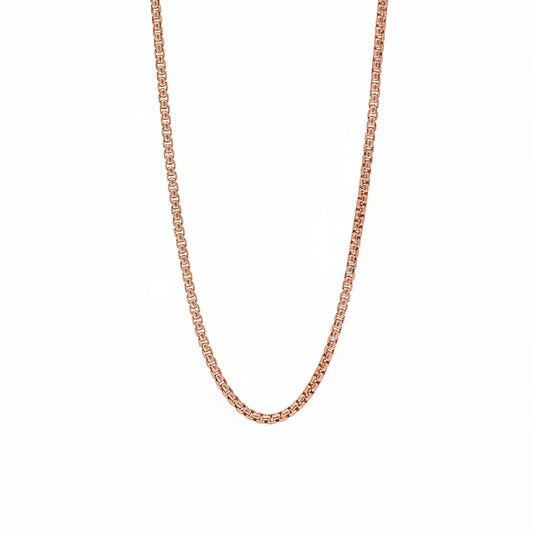 Unisex 1.8mm 14k gold small round box chain necklace best seller - Top rated artisan chains by Versani SOHO NY