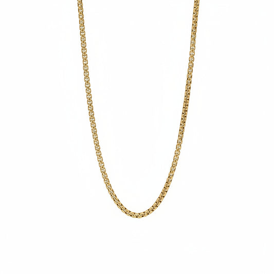Unisex 1.8mm 14k gold small round box chain necklace best seller - Top rated artisan chains by Versani SOHO NY