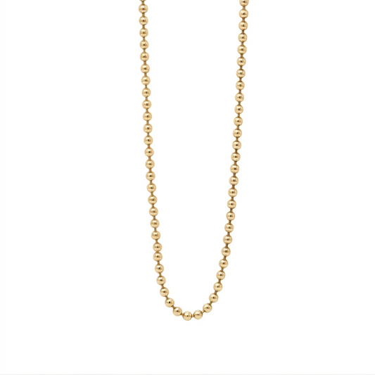 Unisex 14k gold 3mm thin ball chain necklace - Best gold layering chains by Versani SoHo