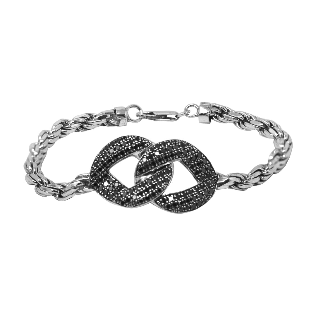 Black Diamond Two Curb Link Bracelet